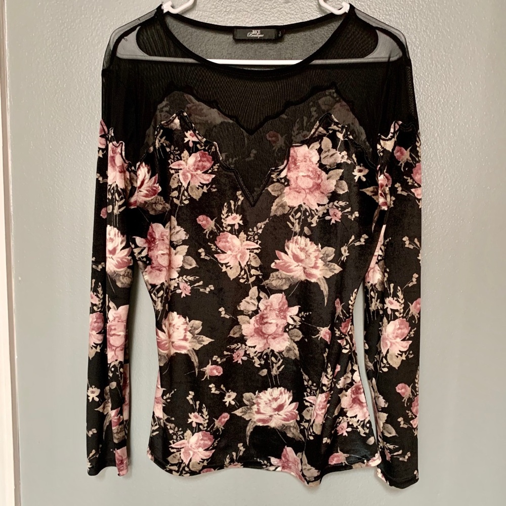 BKE long sleeved, velvet shirt.